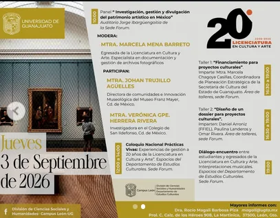 20 Años de Licenciatura en Cultura y Arte | Conmemoración 2006-2026