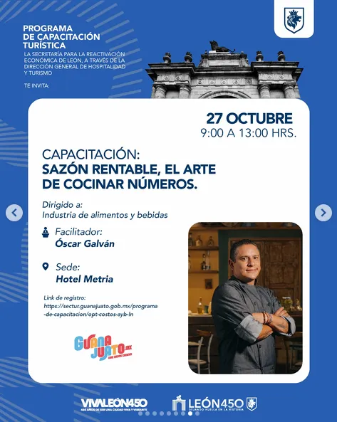 CAPACITACIÓN: SAZÓN RENTABLE, EL ARTE DE COCINAR NÚMEROS